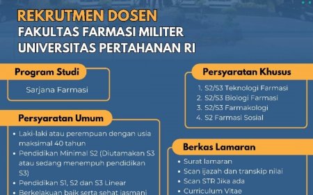 [Feb-Mar 2024]  Rekritemen Dosen Farmasi Unhan RI