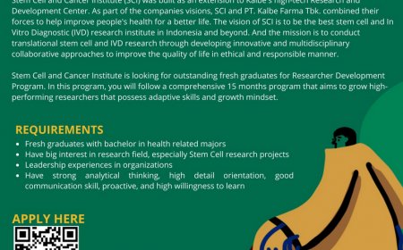 [Maret 2024] Karir: Research Development Program Stem Cell Institute (PT. Kalbe Farma Tbk)