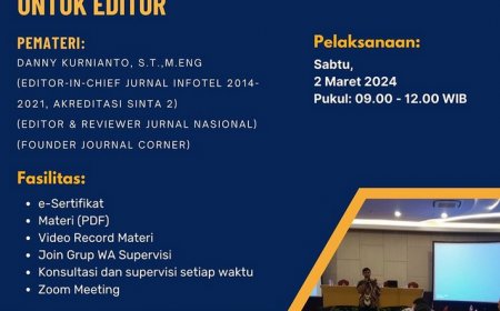 [02 Maret 2024] Dasar Pengelolaan Jurnal untuk Editor