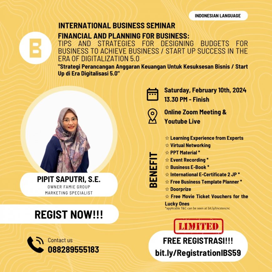 [10 Feb 2024] International Business Seminar Financial and Planning for Business