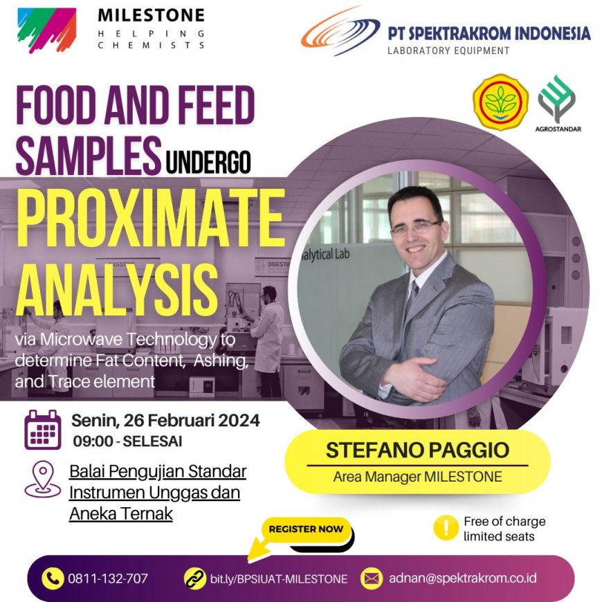 [26 Februari 2024] Food and Feed samples undergo PROXIMATE ANALYSIS via Microwave Technology to determine Fat Content, Ashing, and Trace Elements.