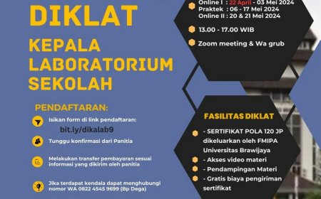 [22 April - 21 Mei 2024] DIKLAT KEPALA LABORATORIUM SEKOLAH