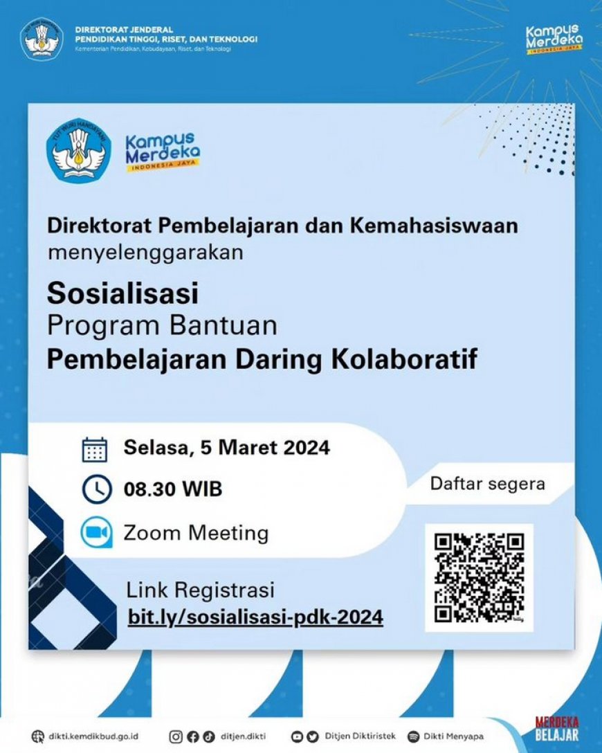 [ 5 Maret 2024 ] Sosialisasi Program Bantuan Pembelajaran Daring Kolaboratif (PDK) Tahun 2024