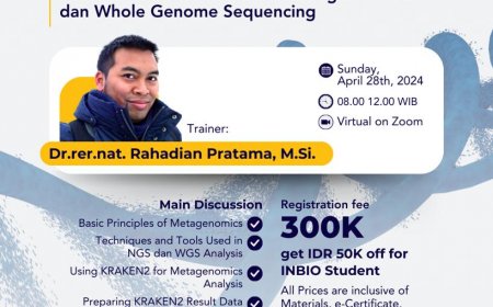 [28 April 2024] Workshop Metagenomic for Taxonomy Profiling : Tools dan Pendekatan untuk Mengenal NGS dan Whole Genome Sequencing 