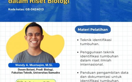 [27-28 April 2024] Workshop Identifikasi Tumbuhan dalam Riset Biologi Sertifikat 5 JP