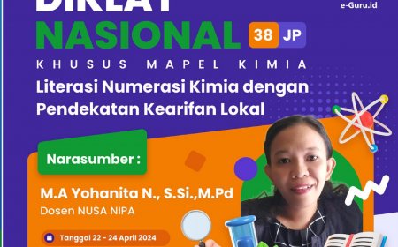 [22-24 April 2024] DIKLAT NASIONAL KHUSUS MAPEL KIMIA BERSERTIFIKAT 38JP