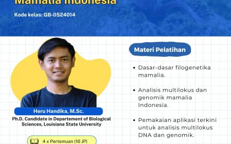 [18, 19, 25, dan 26 Mei 2024] Workshop Analisis Molekuler Mamalia Indonesia
