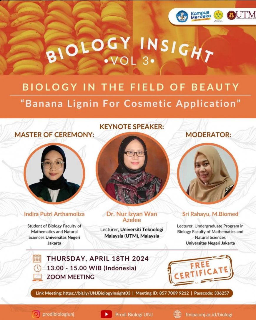 [18 April 2024] Biology in the Field of Beauty: Banana Lignin for Cosmetic Application