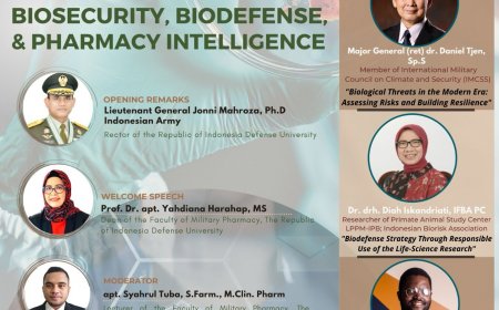[22 Mei 2024] Kuliah Pakar Seri-20 Fakultas Farmasi Militer ”Strengthening Global Health Security through Biosecurity, Biodefense, and  Pharmacy Intelligence”
