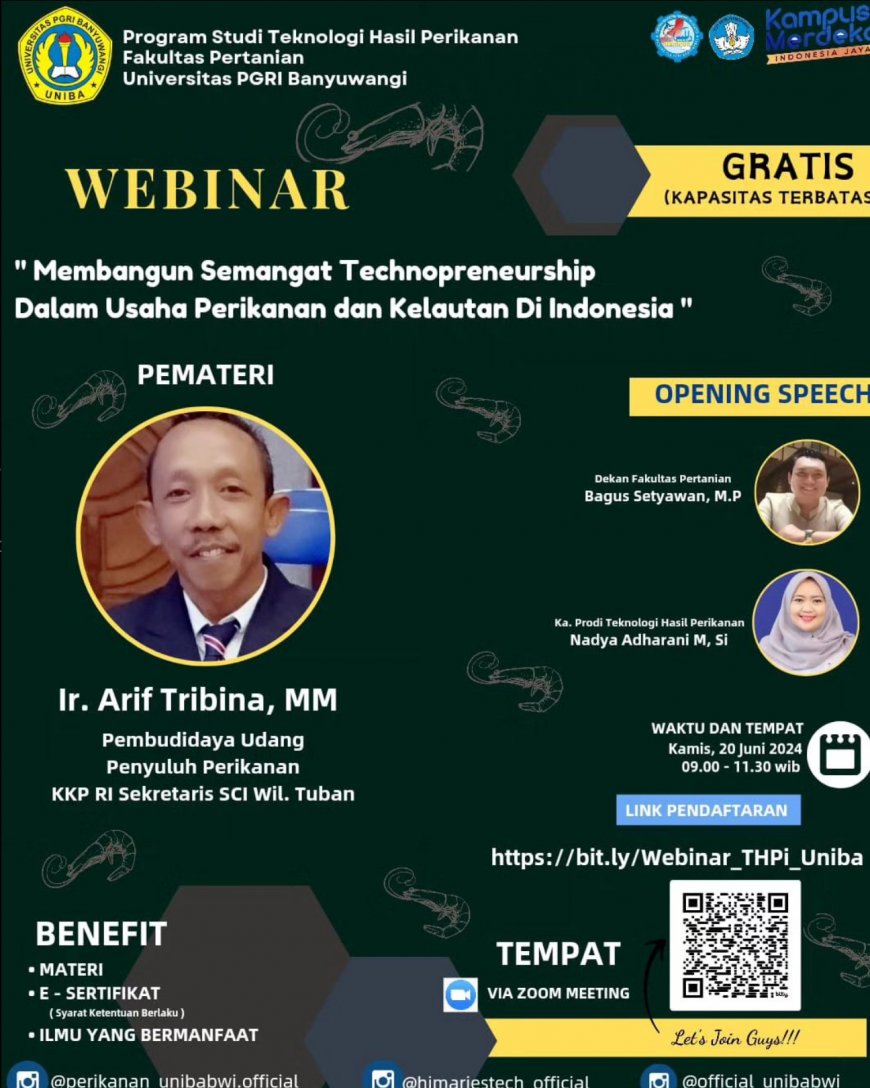 [20 Juni 2024] Webinar Membangun Semangat Technopreneurship Dalam Usaha Perikanan dan Kelautan di Indonesia