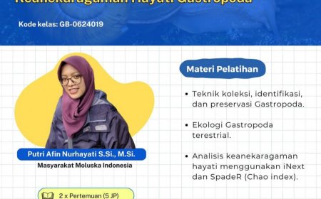 [29-30 Juni 2024] Biosistematika, Ekologi, dan Analisis Keanekaragaman Gastropoda