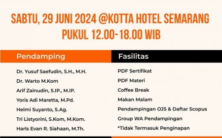 [Workshop | 29 Juni 2024 | Semarang] Workshop Pendampingan Jurnal Menuju Scopus