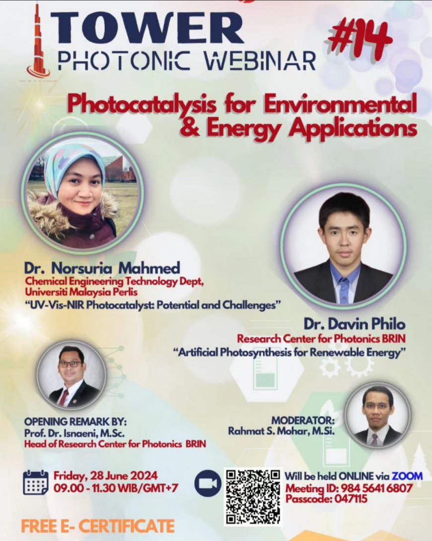 [28 Juni 2024] Webinar Photocatalysis for Environmental and Energy Applications