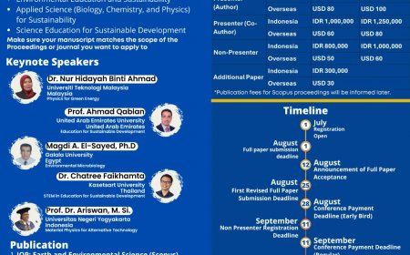 [Conference | 19 - 20 September 2024 | Universitas Negeri Yogyakarta] International Seminar in Sciences, Environment, and Education (ISSEE) 2024