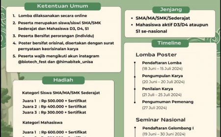 [Daftar 1 Juli-20 Juli 2024] Lomba Poster dan Seminar Nasional The Role of Biotechnolofy for Sustainable Food and Agricultural Recovery
