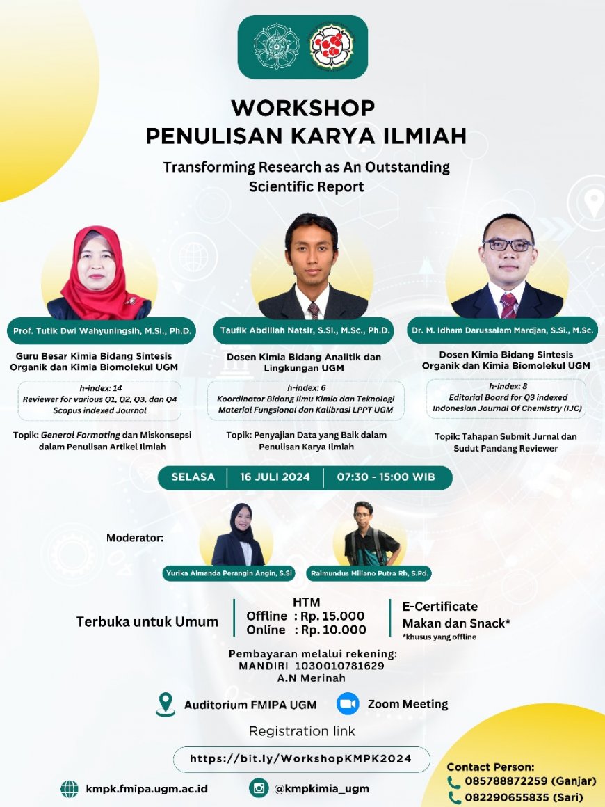 [Workshop | 16 Juli 2024 | Universitas Gadjah Mada] Workshop dan Mentoring Penulisan Ilmiah KMPK 2024