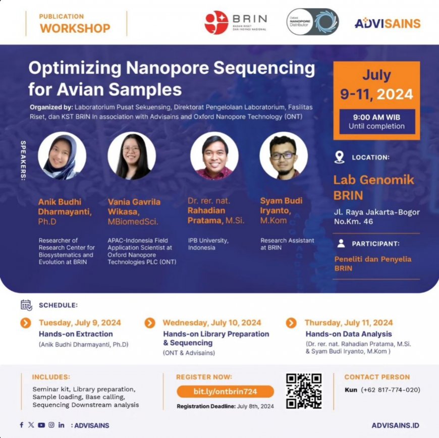 [ 9-11 Juli 2024 ] Worskhop Optimizing Nanopore Sequencing for Avian Samples