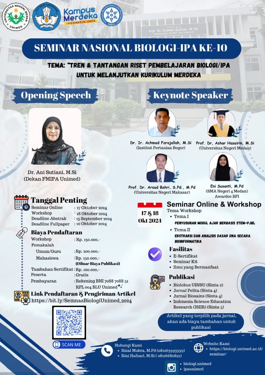 [17 Oktober 2024] Seminar Nasional Biologi-IPA ke-10