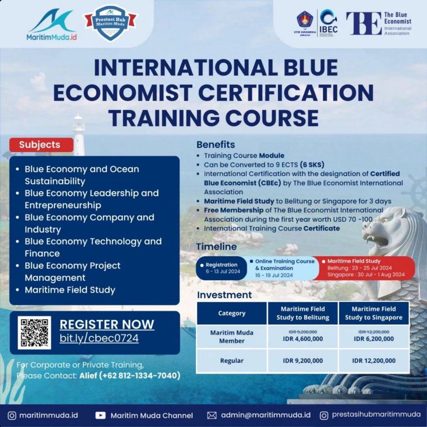 [Deadline Regist  13 Juli 2024] International Blue Economist Certification Training Course