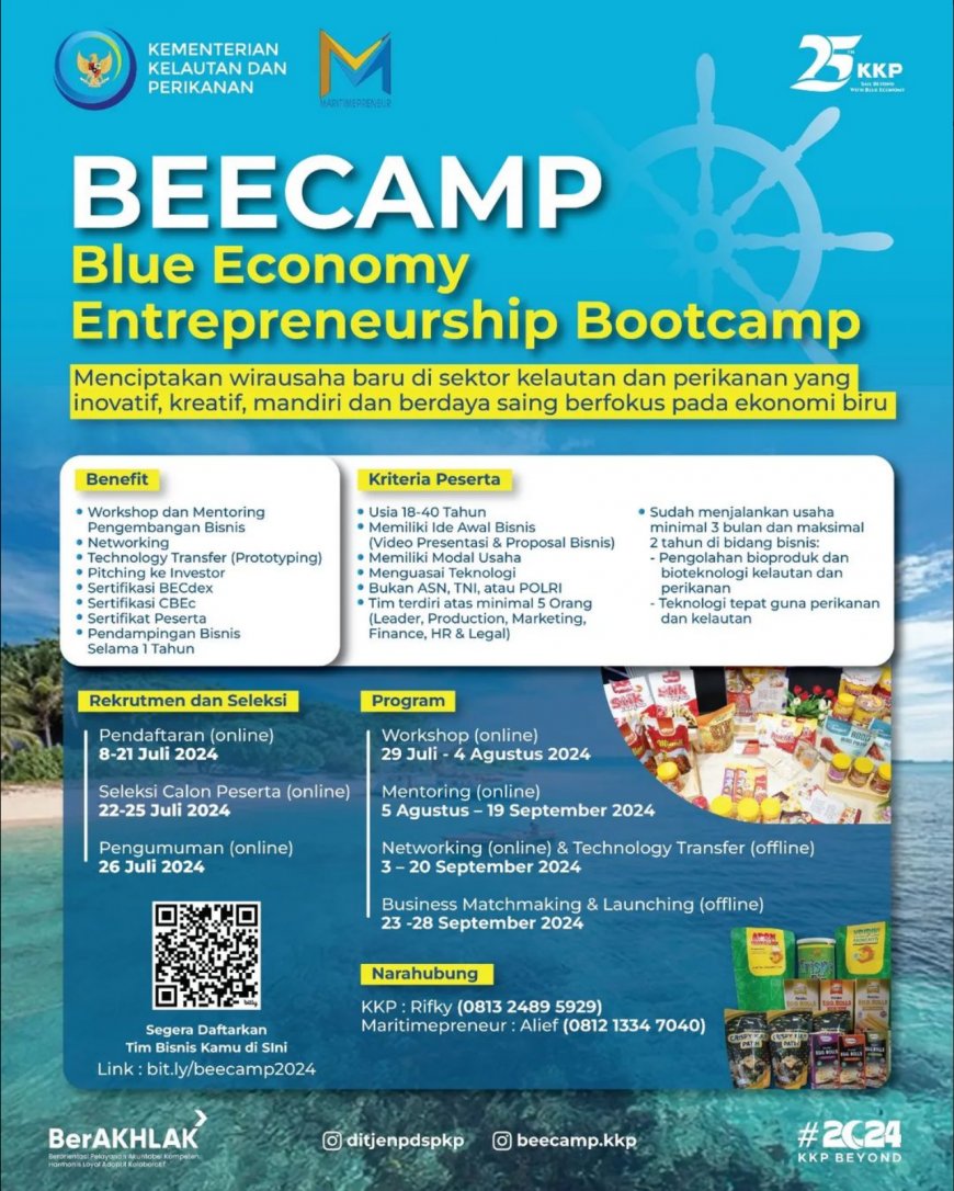 [Deadline Regist 21 July 2024] [Blue Economy Entrepreneurship Bootcamp