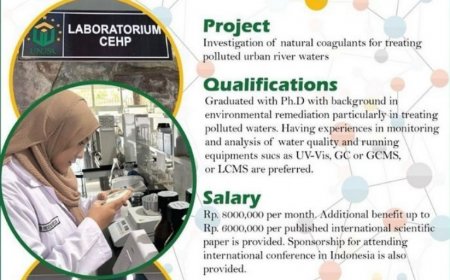 [30 September 2024]  Postdoc  investigating of natural coagulants for treating polluted urban river waters