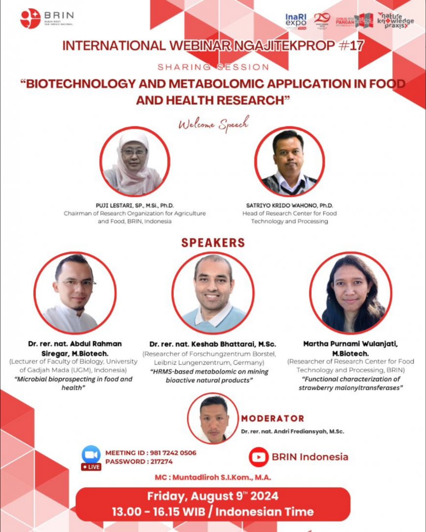 [August 9th , 2024] Webinar Biotechnology and Metabolomic Application in Food and Health Research