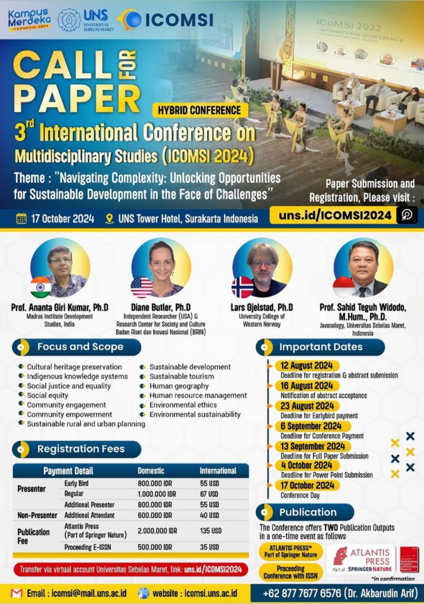 [17 Oktober, 2024] The 3rd International Conference on Multidisciplinary Studies 2024