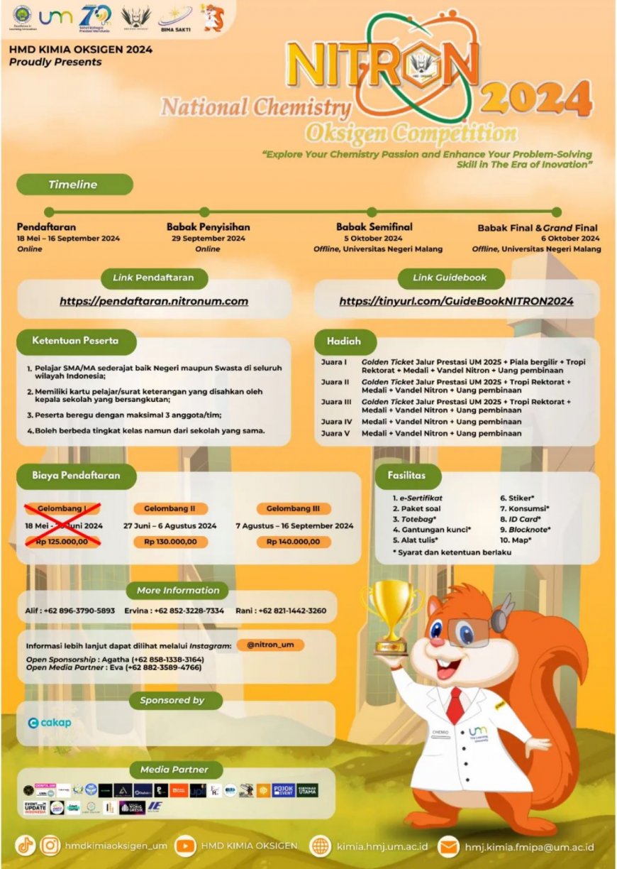 [7 Agustus - 16 September 2024] National Chemistry Oxygen Competition 2024