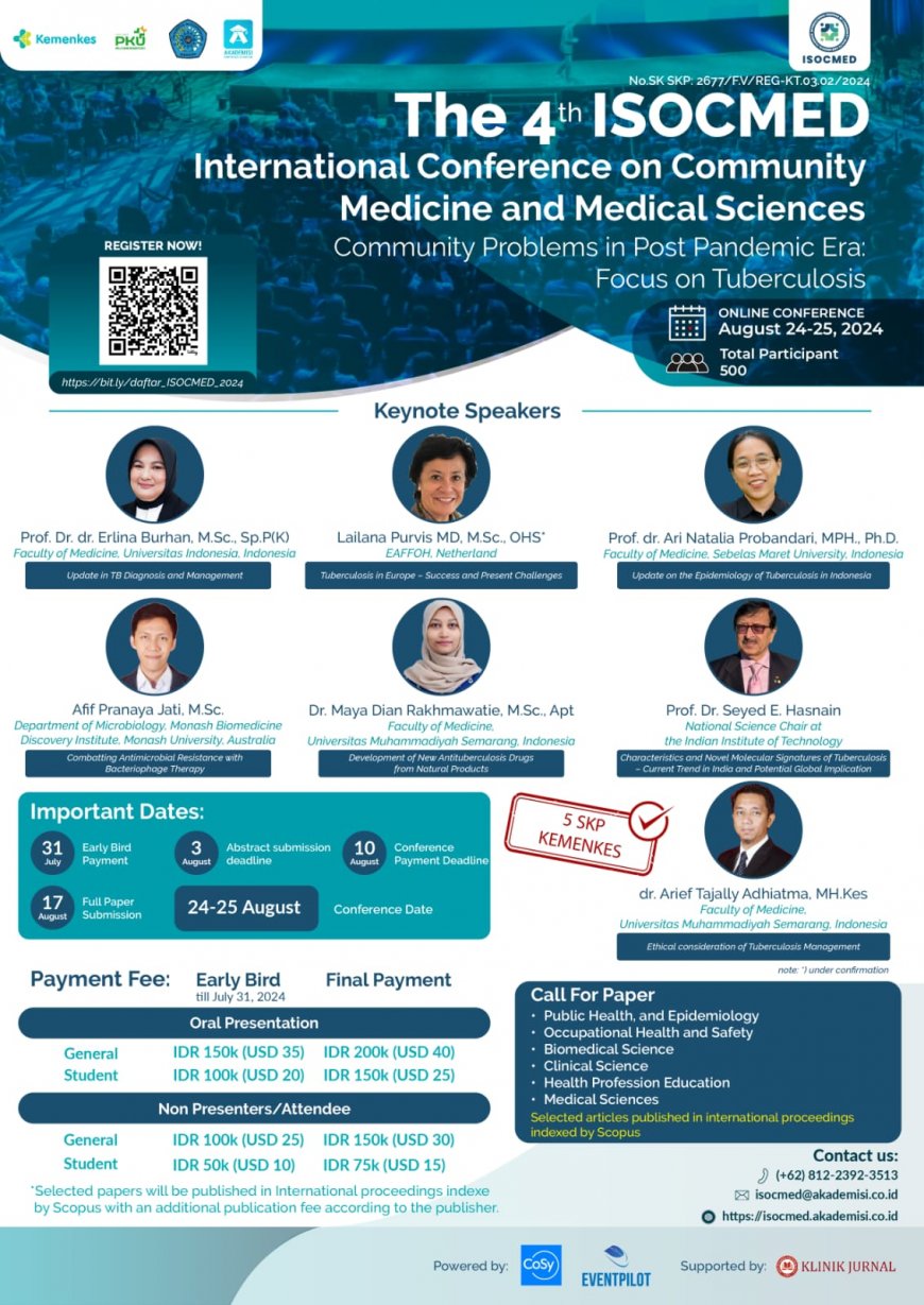 [August 24th-25th, 2024 ] The 4th International Conference on Community Medicine and Medical Sciences (ISOCMED) 2024 