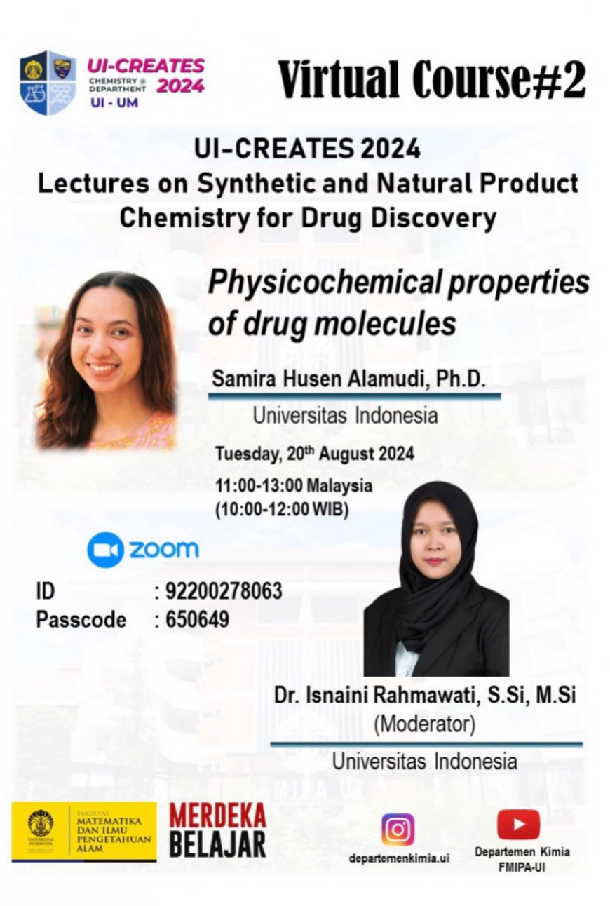 [20th August 2024] Free Virtual Course Physicochemical properties of drug molecules