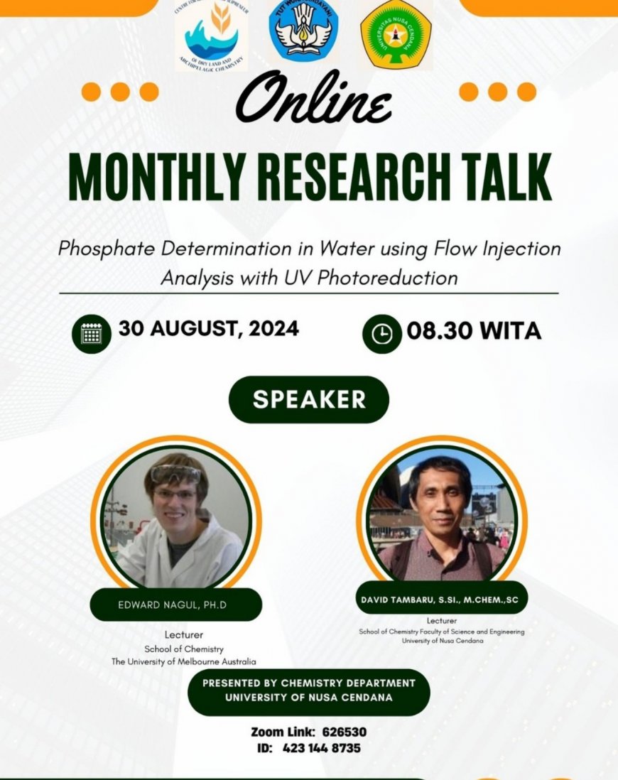 [30 Agustus 2024] Monthly Research Talk Phosphate Determination in Water Using Flow Injection Analysis with UV Photoreduction