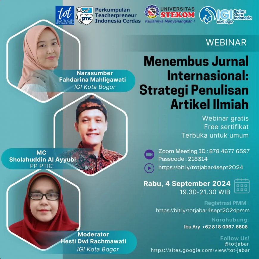 [4 September 2024] Webinar Menembus Jurnal Internasional: Strategi Penulisan Artikel Ilmiah