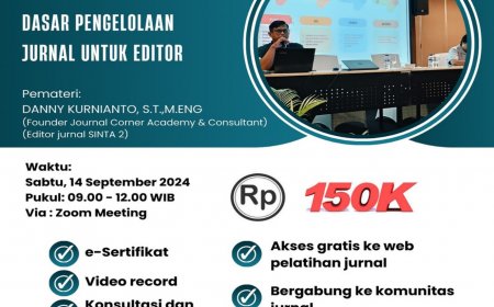 [14 September 2024] Pelatihan Dasar Pengelolaan Jurnal untuk Editor