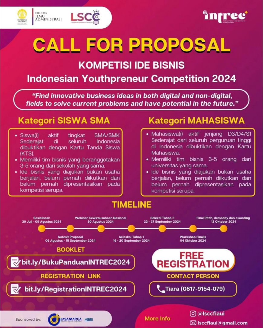 [15 September 2024] Kompetisis Ide Bisnis Call for Proposal