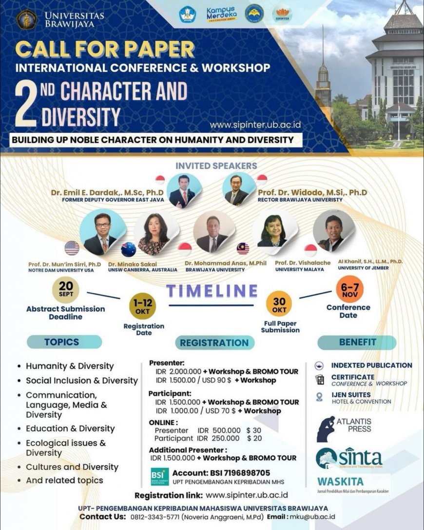 [ November 6-7, 2024 ] International Conference & Workshop: 2nd Character and Diversity