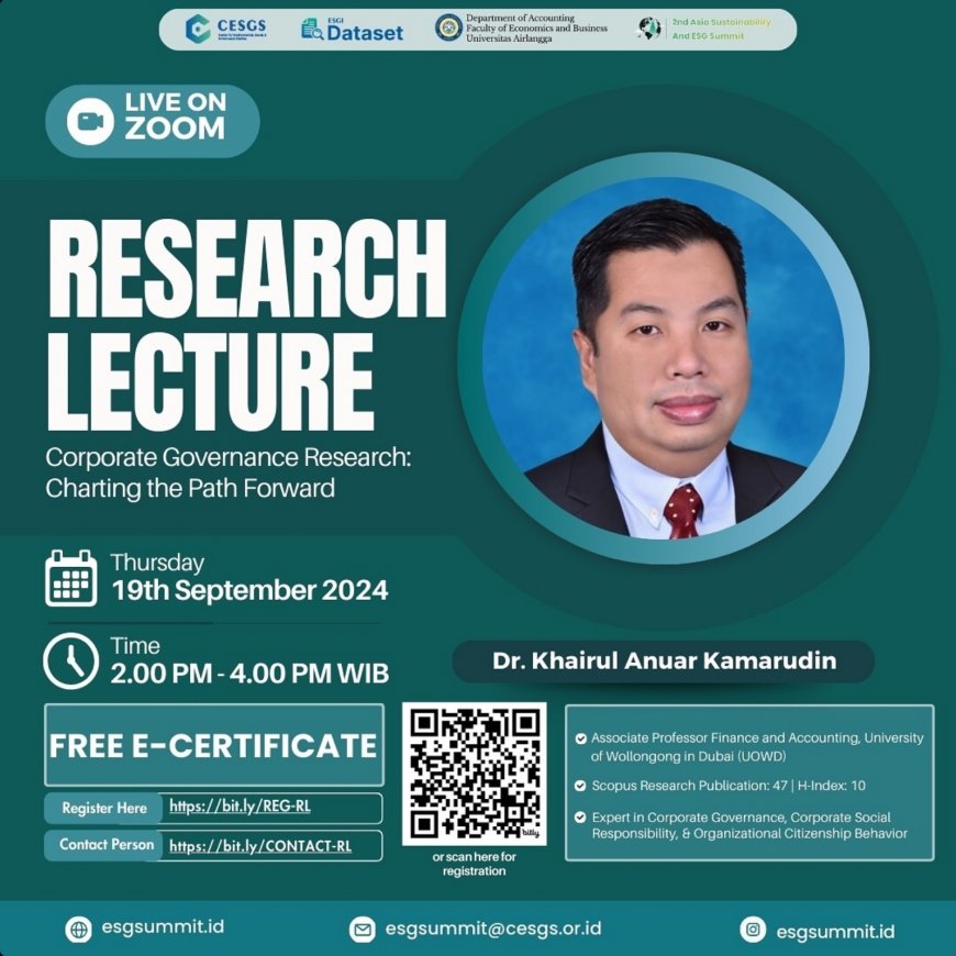 [19th September 2024] Webinar Corporate Governance Research: Charting the Path Forward