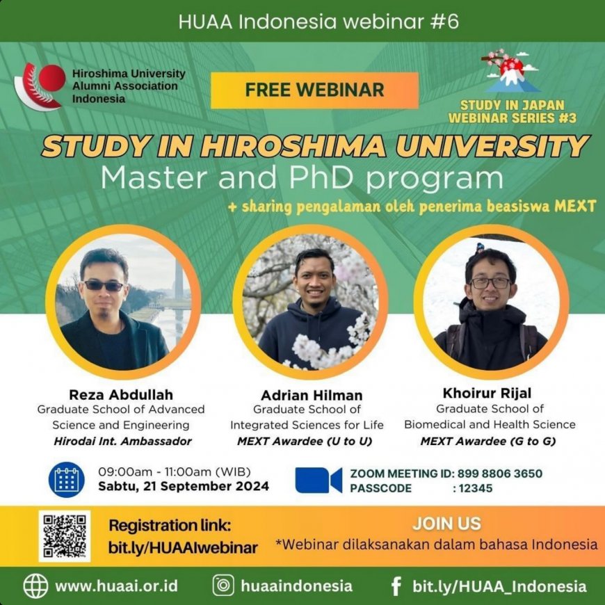 [21 September 2024] Study in Hiroshima University Master and PhD Program