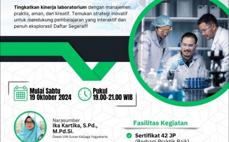 [ 19 Oktober 2024 ] PELATIHAN Manajemen Pengelolaan Labolatorium IPA yang Efektif dan Inovatif