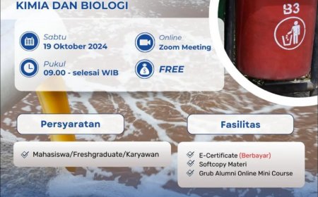 [19 Oktober 2024] Pelatihan PENGELOLAAN LIMBAH B3 YANG BERKELANJUTAN SECARA FISIKA, KIMIA, DAN BIOLOGI
