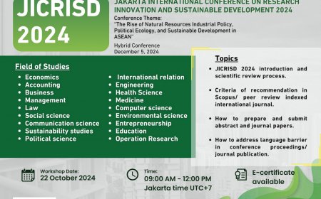 [22 Oktober 2024] Free Scientific and Academic Workshop: Pre-Conference JICRISD 2024