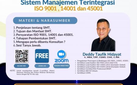 [30 Oktober 2024] REE Webinar Manajemen Terintegrasi ISO 9001, 14001, dan 45001