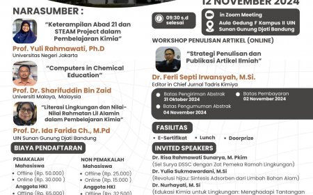 [Seminar | 12 November 2024 | UIN Sunan Gunung Djati Bandung] Literasi Lingkungan dalam Pendidikan Kimia Berbasis Keterampilan Abad 21