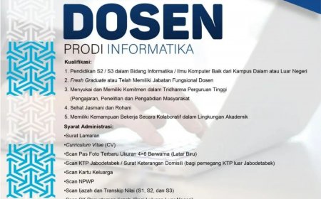[1 November 2024] Lowongan Dosen Program Studi Informatika di Universitas Al Azhar Indonesia (UAI)
