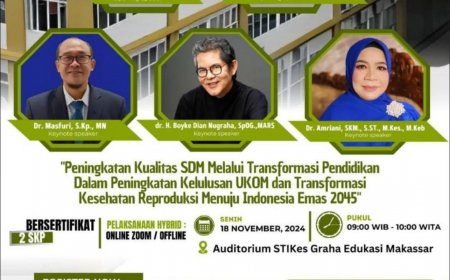 [18 November 2024] Webinar Peningkatan Kualitas SDM Melalui Transformasi Pendidikan dalam Peningkatan Kelulusan UKOM dan Transformasi Kesehatan Reproduksi Menuju Indonesia Emas 2045