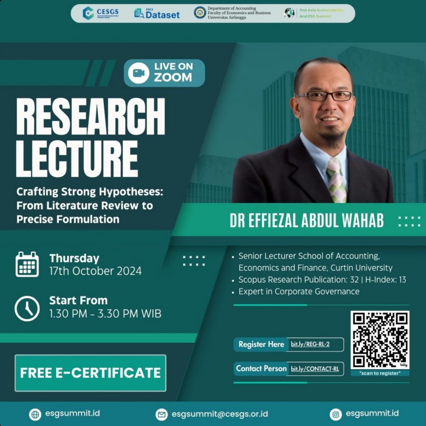 [17 October 2024] Webinar Crafting Strong Hypotheses: From Literature Review to Precise Formulation