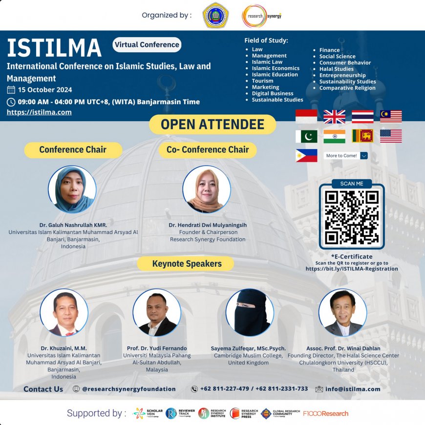 [October 15, 2024] Free The International Conference on Islamic Studies, Law and Management (ISTILMA)