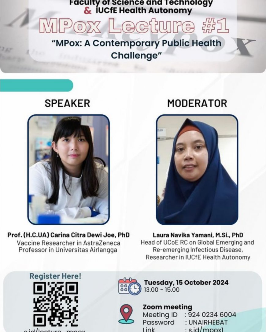 [ October 15 & 22, 2024 ] General Lecture MPox: A Contemporary Public Health Challenge