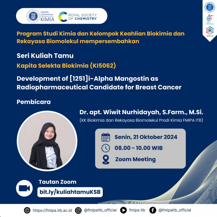 [21 Oktober 2024] General Lecture Development of [¹²⁵I]I-Alpha Mangostin as Radiopharmaceutical Candidate for Breast Cancer