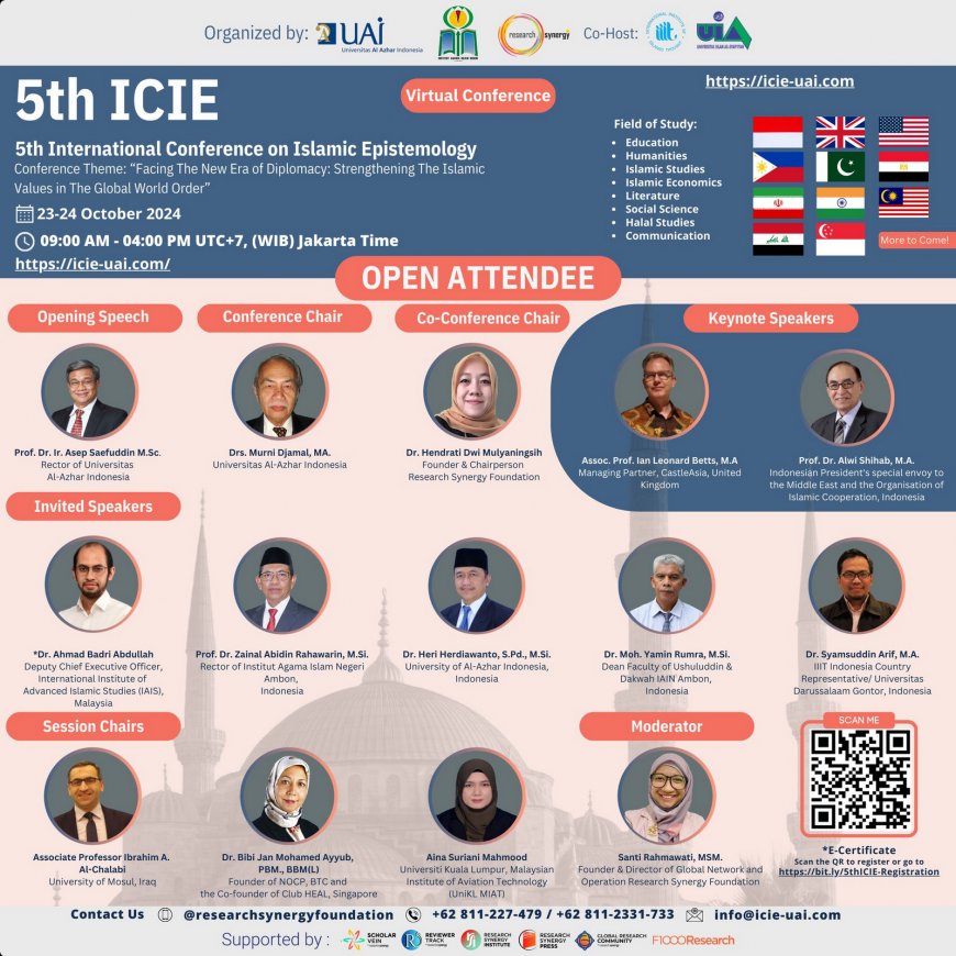 [October 23-24, 2024] The 5th International Conference on Islamic Epistemology (5th ICIE)