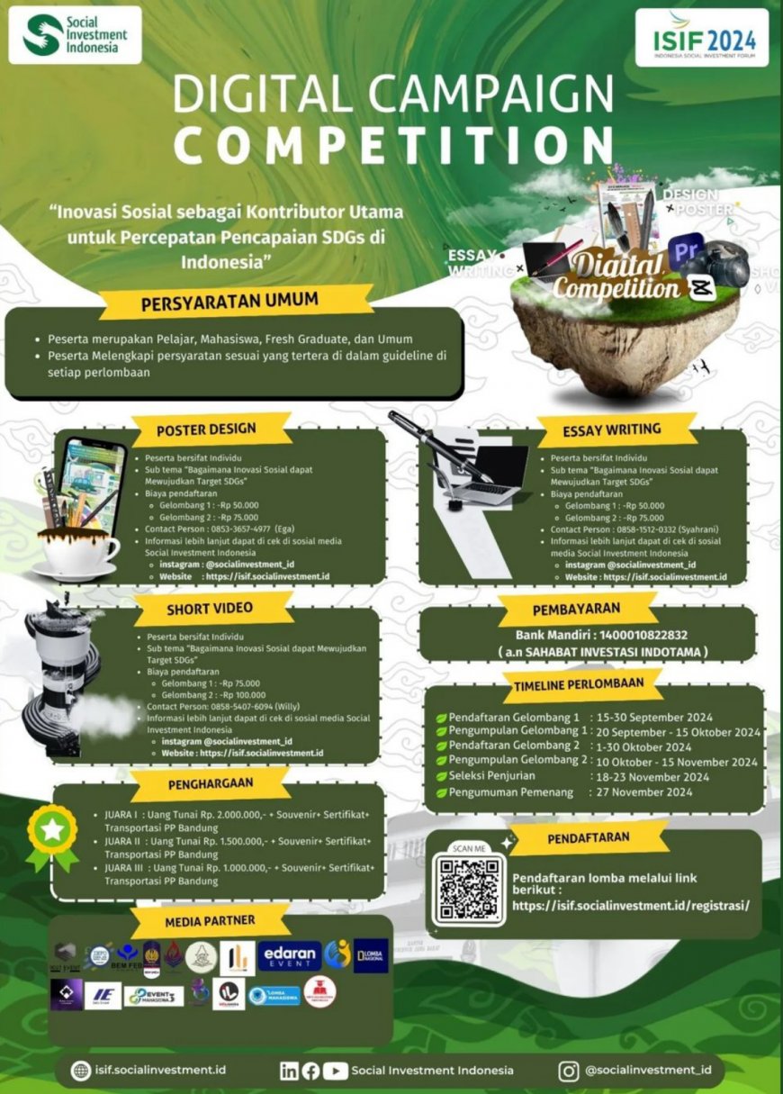 [15 November 2024] Digital Campaign Competition: Inovasi Sosial sebagai Kontributor Utama untuk Percepatan Pencapaian SDGs di Indonesia